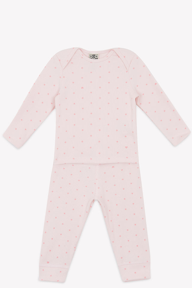 Pyjama 2 pièces - Rose parfait étoiles - Image principale