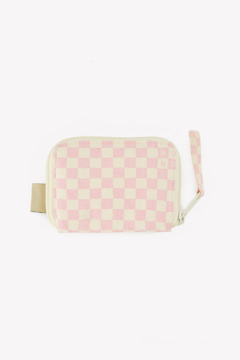 Porte-monnaie - Damier rose clair - Image principale