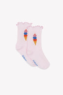 Socks - Pink gelato Illustration ice cream