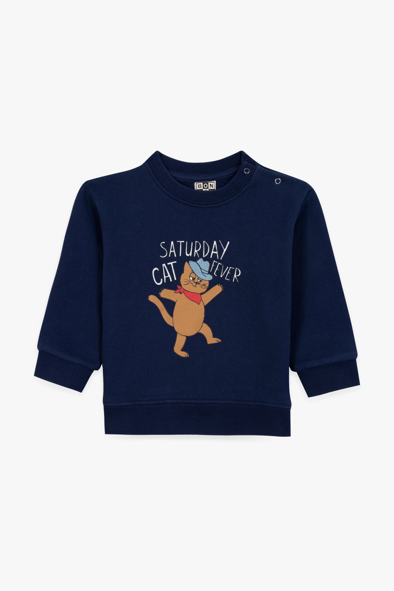 Sweatshirt - Smily Cat Fever Blue Raw