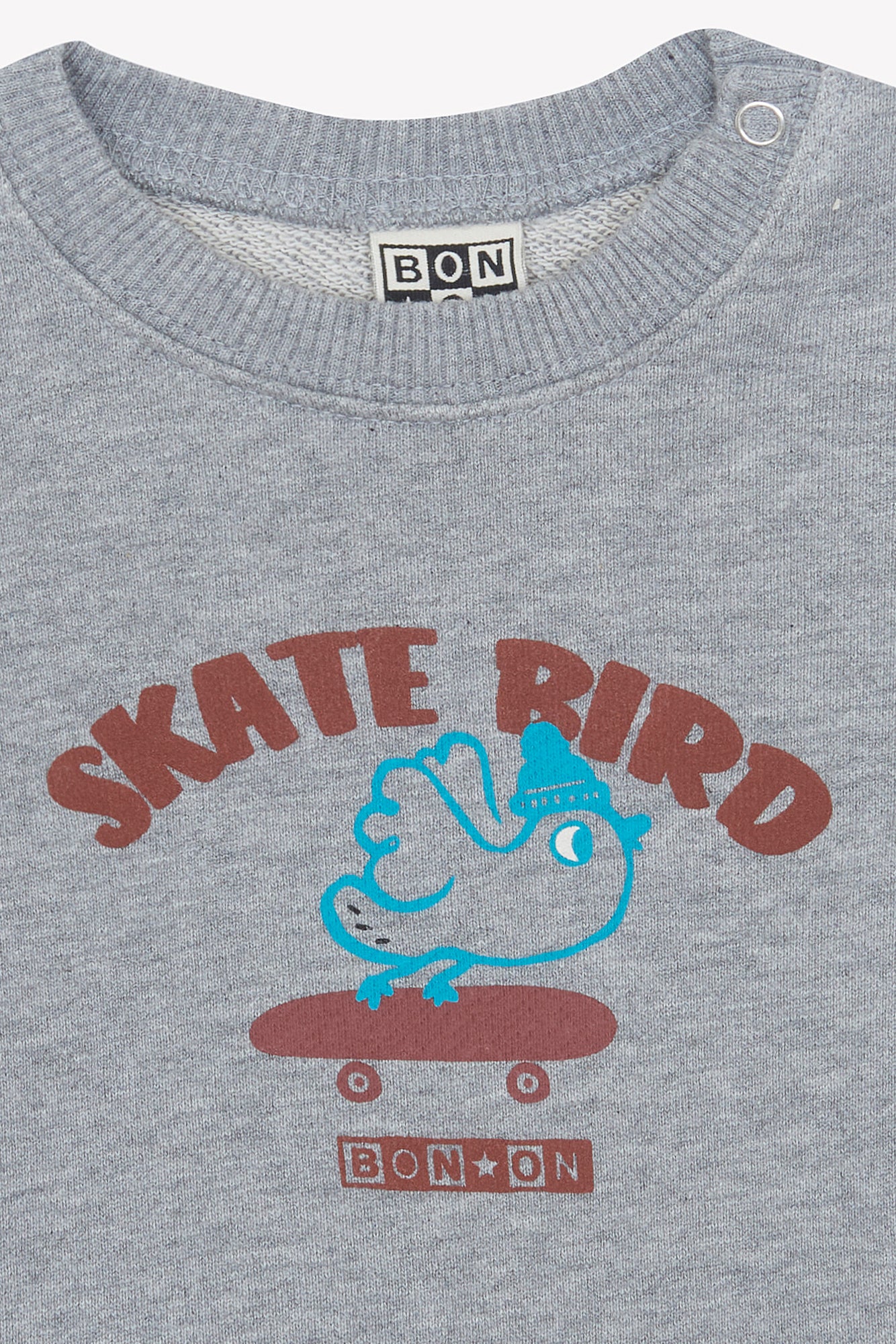 Sweatshirt - Smily Skatebird Grey