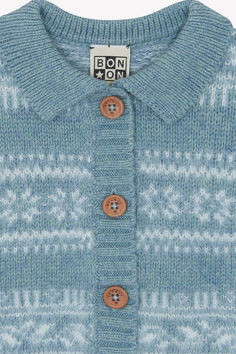 Cardigan - Lucien Hairy Blue Frosted - Image principale