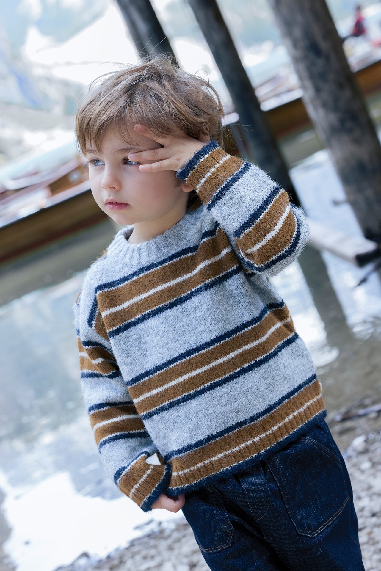 Pull - Milton Stripes Gris Chine