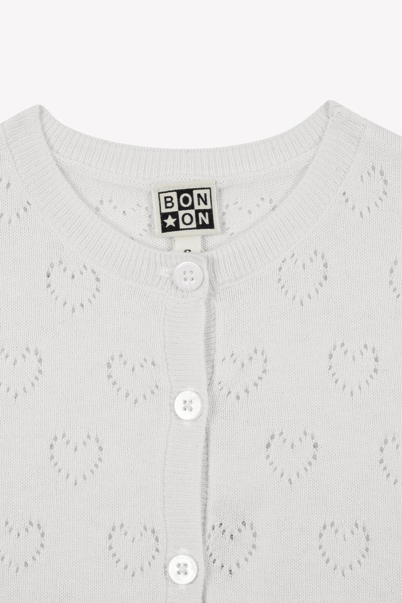 Cardigan - Lilou Coeur Ecru Bonton