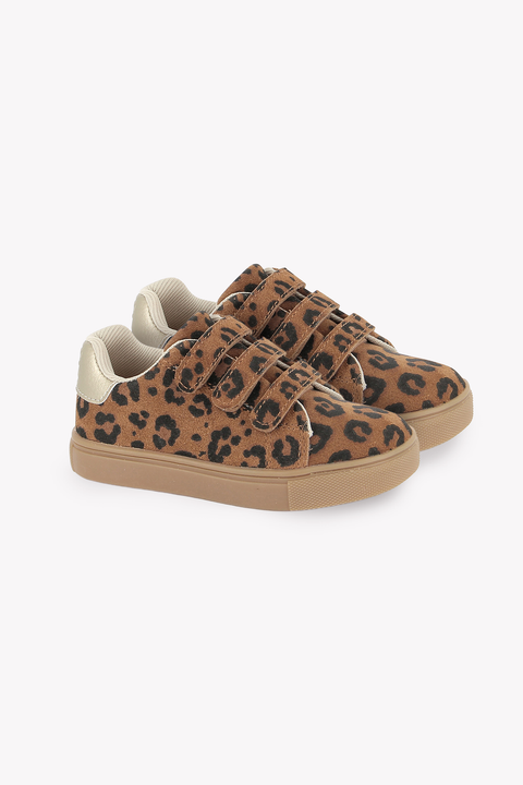 Sneakers - Basil met luipaardprint en klittenband - Image principale