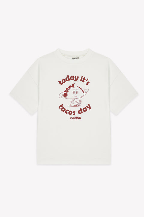 T-Shirt - Livo Tacos Ecru Bonton - Image principale
