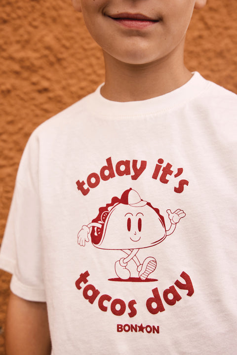 T-Shirt - Livo Tacos Ecru Bonton - Image principale