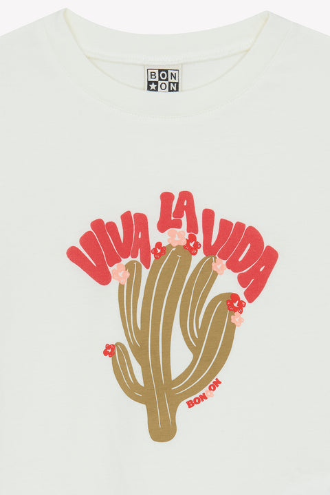 T-Shirt - Tubo Viva Ecru Bonton - Image principale