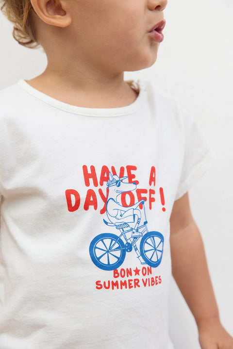 T-Shirt - Tuba Day Off Ecru Bonton - Image principale