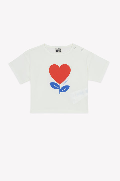 T-Shirt - Livo Coeur Ecru Bonton - Image principale