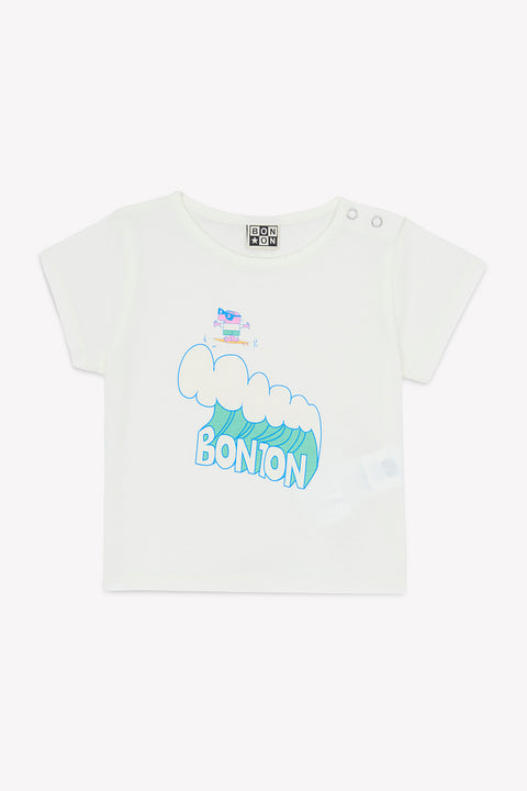 T-Shirt - Tuba Wave Ecru Bonton - Image principale