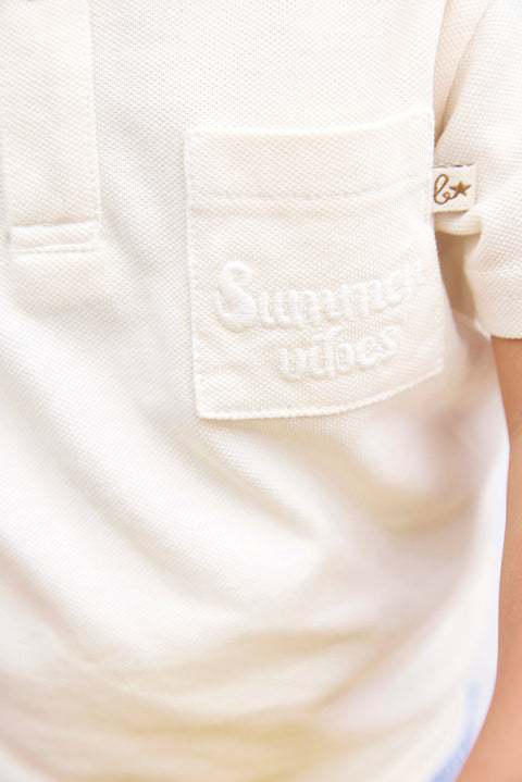 Polo shirt - Nivio Ecru Bonton - Image principale