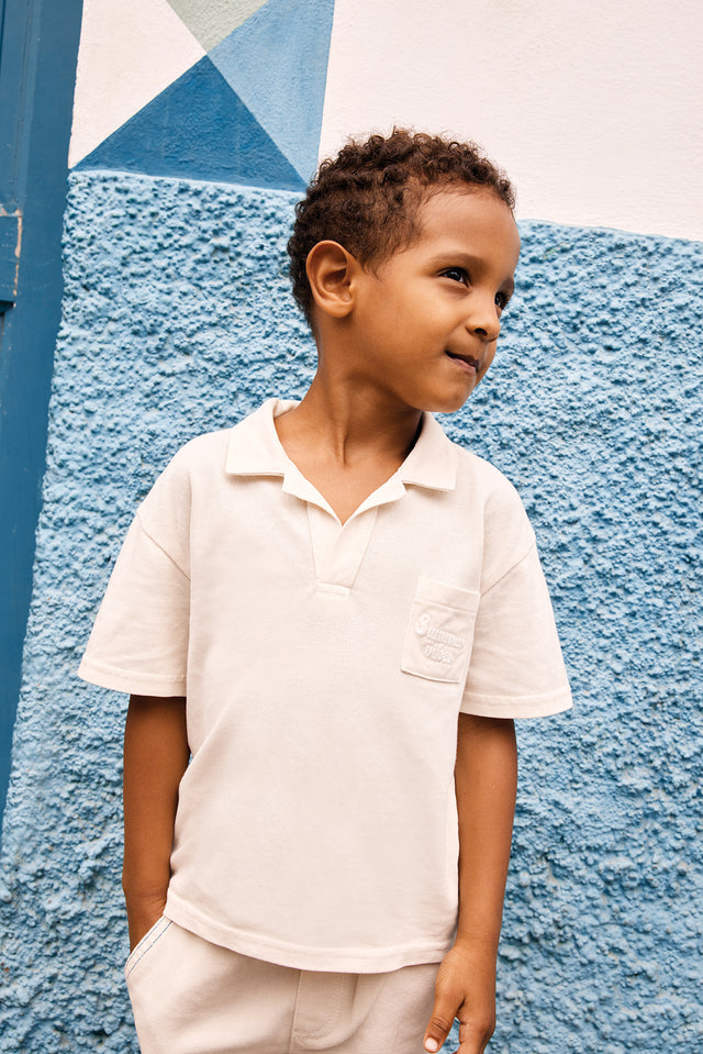 Polo shirt - Livio Ecru Bonton - Image principale