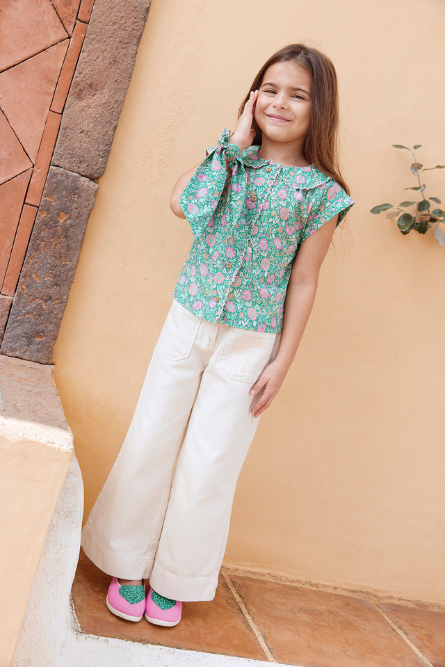 Pantalon - Lakiko Ecru Bonton - Image principale