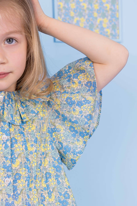 Blouse - Nancy Fleurs Vintage Bleu - Image principale