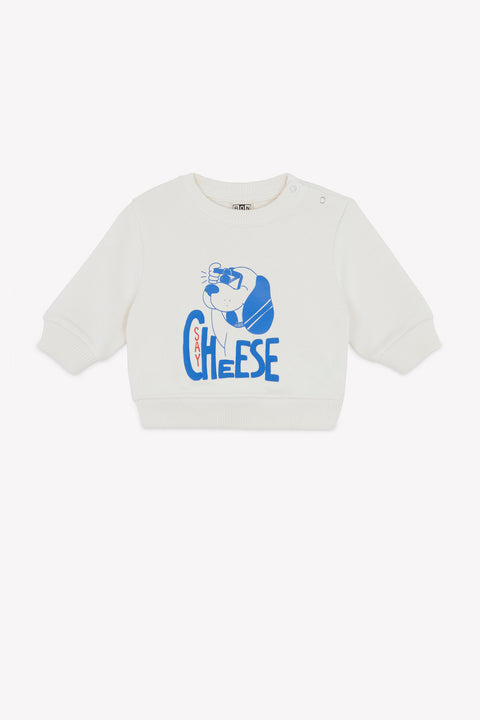 Sweatshirt - Smily Saycheese Ecru Bonton - Image principale
