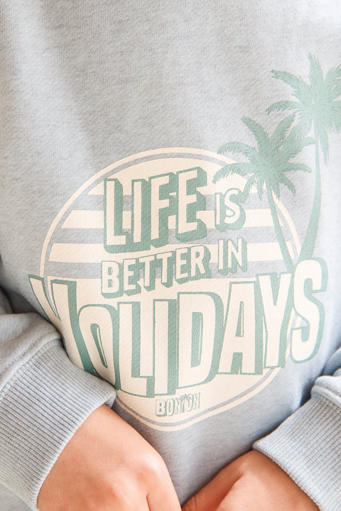 Sweat - Smile Holidays Bleu Azul - Image principale