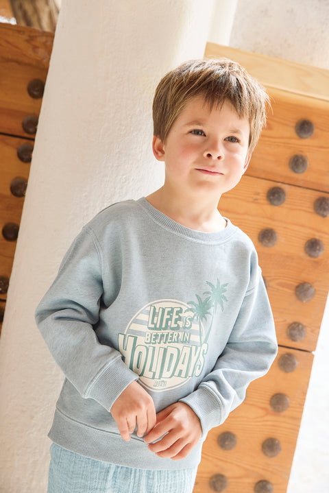 Sweatshirt - Smile Holidays Blue Azul - Image principale