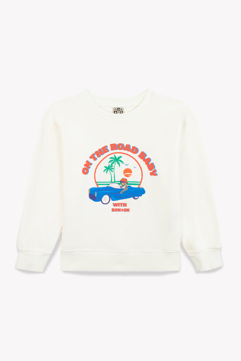 Sweat - Smile Ontheroad Ecru Bonton - Image principale