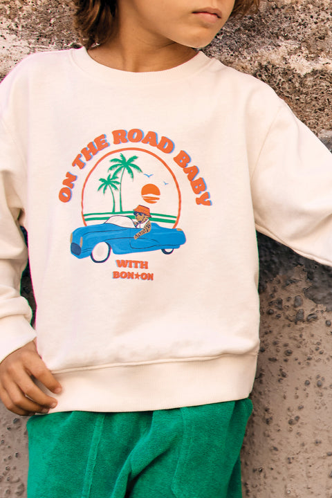 Sweat - Smile Ontheroad Ecru Bonton - Image principale