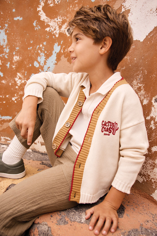 Cardigan - Lucas Ecru Bonton - Image principale