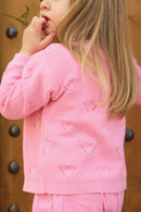 Cardigan - Lilet Heart Pink Fiesta