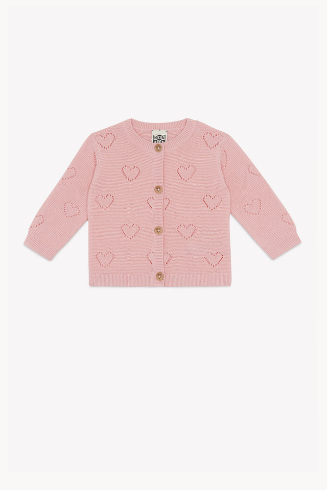 Cardigan - Orange Sunset Heart Lilet - Image principale