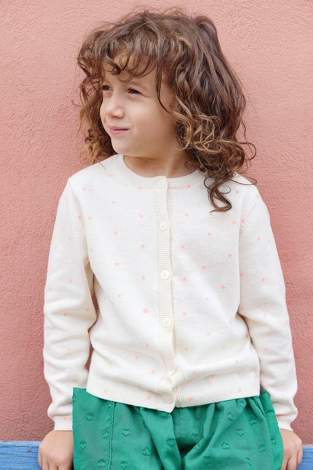 Cardigan - Lilou Star Ecru Bonton - Image principale