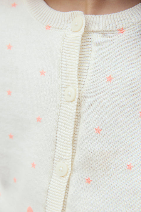 Cardigan - Lilou Star Ecru Bonton - Image principale