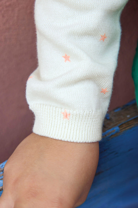 Cardigan - Lilou Star Ecru Bonton - Image principale