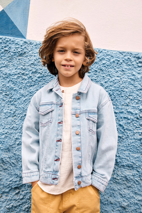 Jacket - Nael Bleached Denim - Image principale