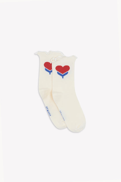Chaussettes - Coeur Ecru Bonton - Image principale