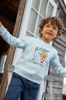 Sweat - Smile Fish Bleu Coton
