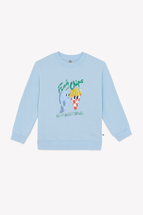 Sweat - Smile Fish Bleu Coton - Image principale