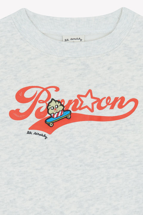 Sweatshirt - Smile Grey Cotton Bonton x Lili Scratchy - Image principale