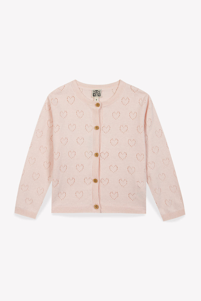 Cardigan - Lilou Pink Cotton Cashmere - Image principale