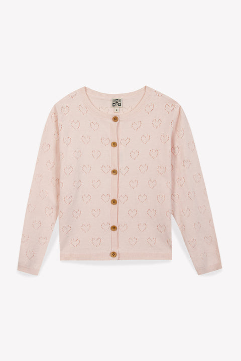 Cardigan - Lilou Pink Cotton Cashmere - Image principale