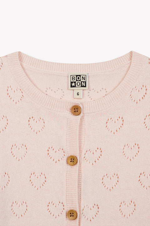 Cardigan - Lilou Pink Cotton Cashmere - Image principale