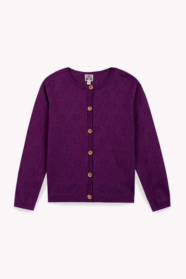 Cardigan - Lilou Purple Rain Cotton Cashmere - Image principale