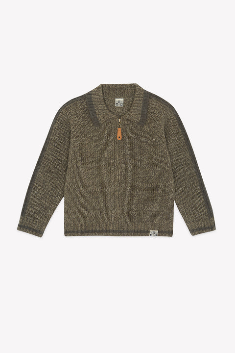 Cardigan - Pimpon Kaki Laine - Image principale