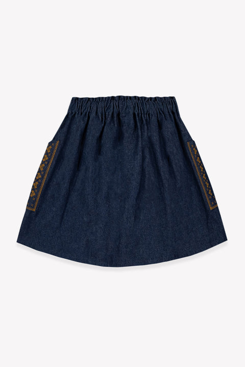 Jupe - Ruche Chambray Coton - Image principale