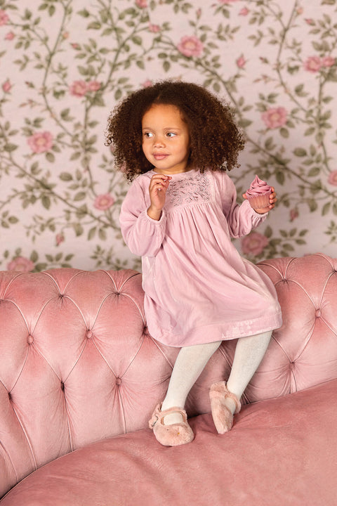 Dress - Daisy Pink Bacon Velvet - Image principale