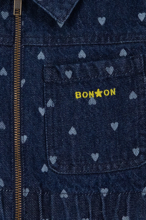 Jumpsuit - Cotton Heart Denim Pompom - Image principale