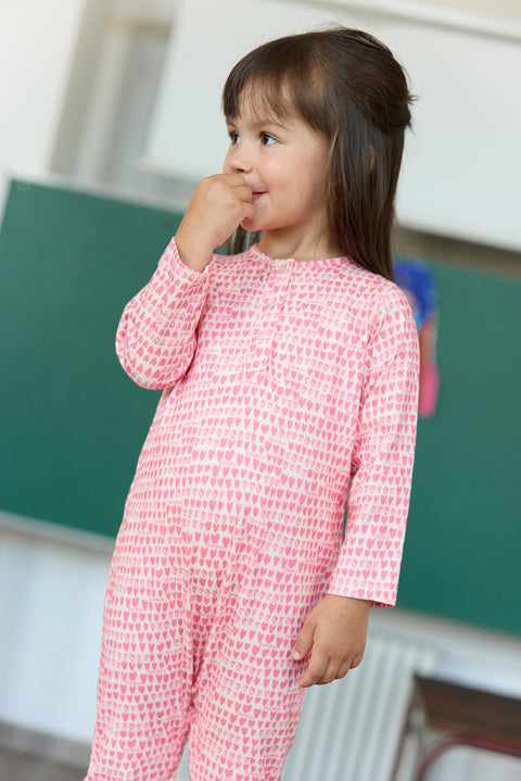 Pyjama - Rose imprimé coeur - Image principale