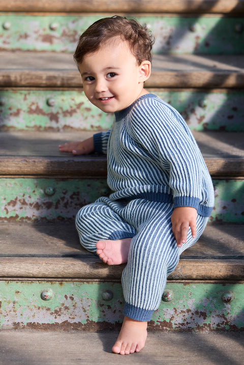 Ensemble - James rayé aqua - Image principale