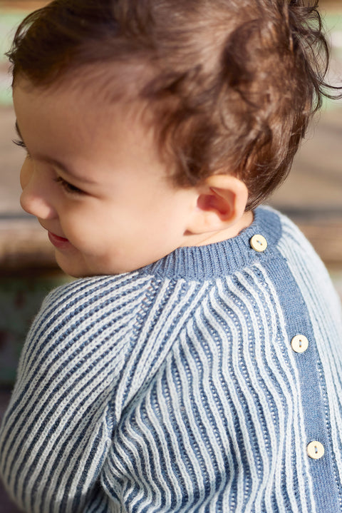 Ensemble - James rayé aqua - Image principale