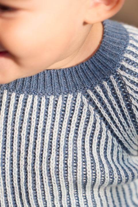 Ensemble - James rayé aqua - Image principale