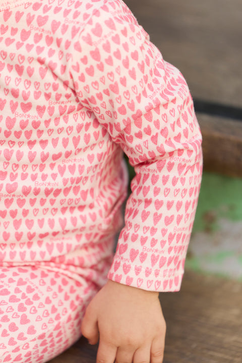 Pyjama - Cœur rose 100% coton organique - Image principale