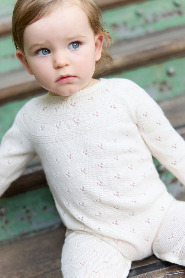 Combinaison - bébé détail ajouré laine et coton - Image principale