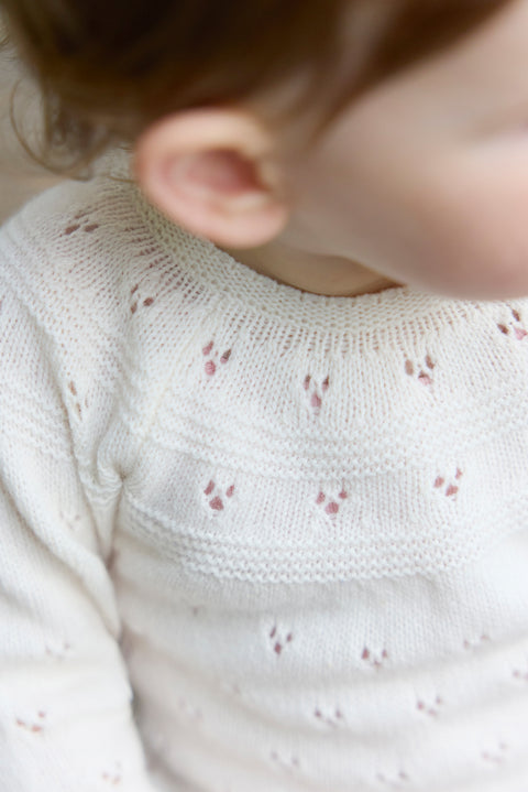 Combinaison - bébé détail ajouré laine et coton - Image principale